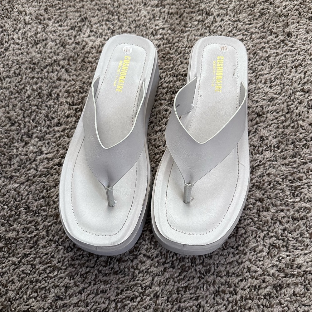 White platform sandals